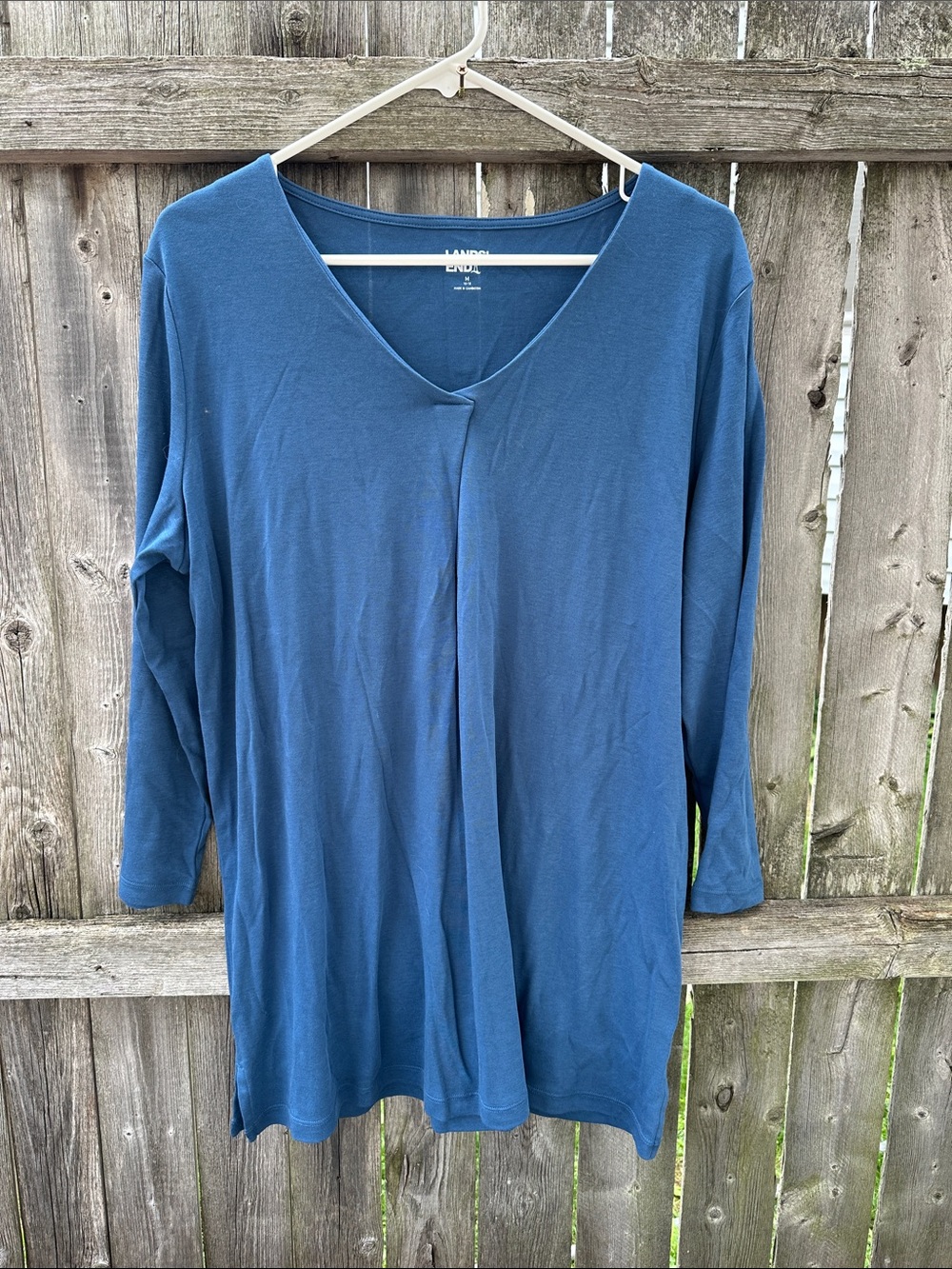 Lands' End Deep Teal V-Neck Long Sleeve Tunic